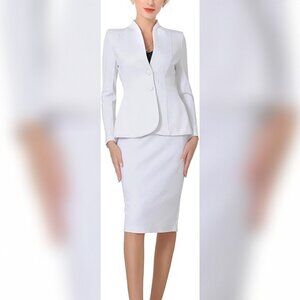 Marycrafts Women’s Blazer Skirt Suit Set